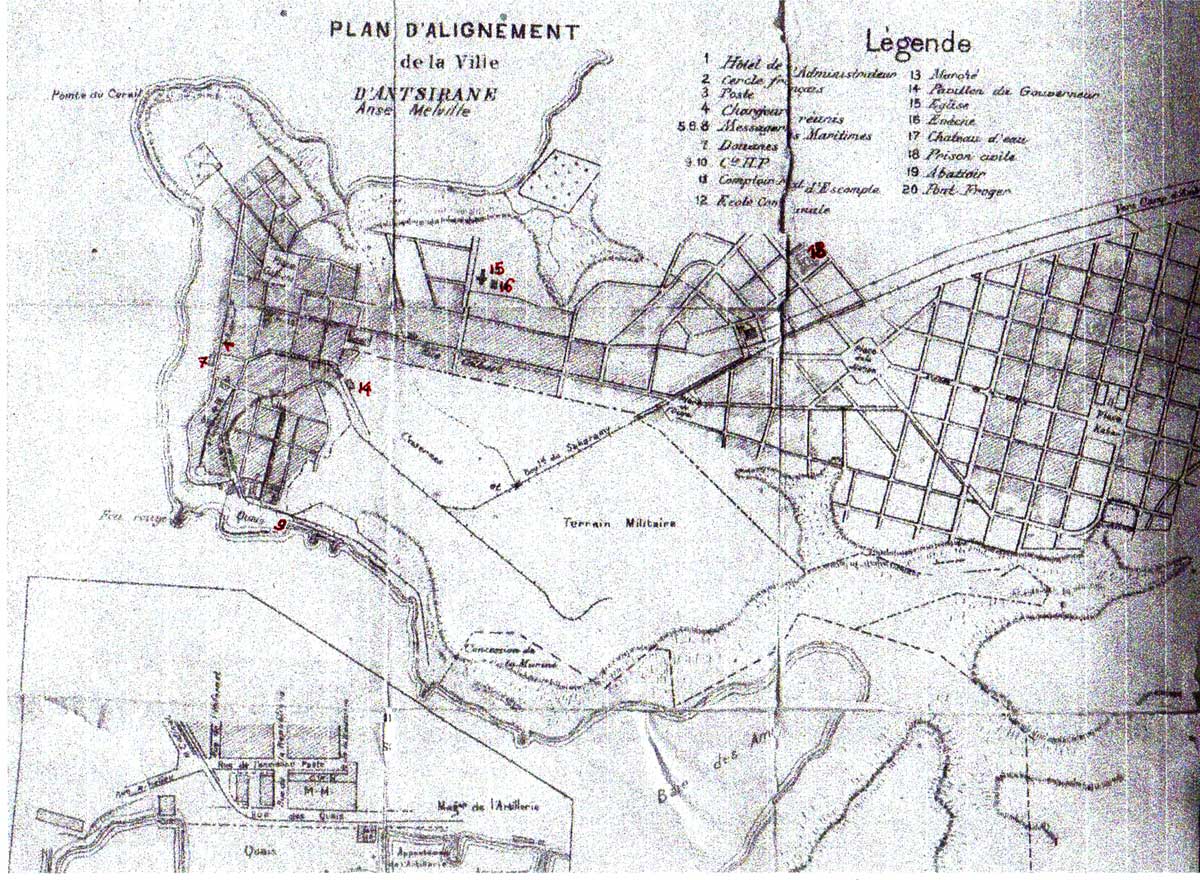 Plan d’alignement de Diego Suarez en 1899