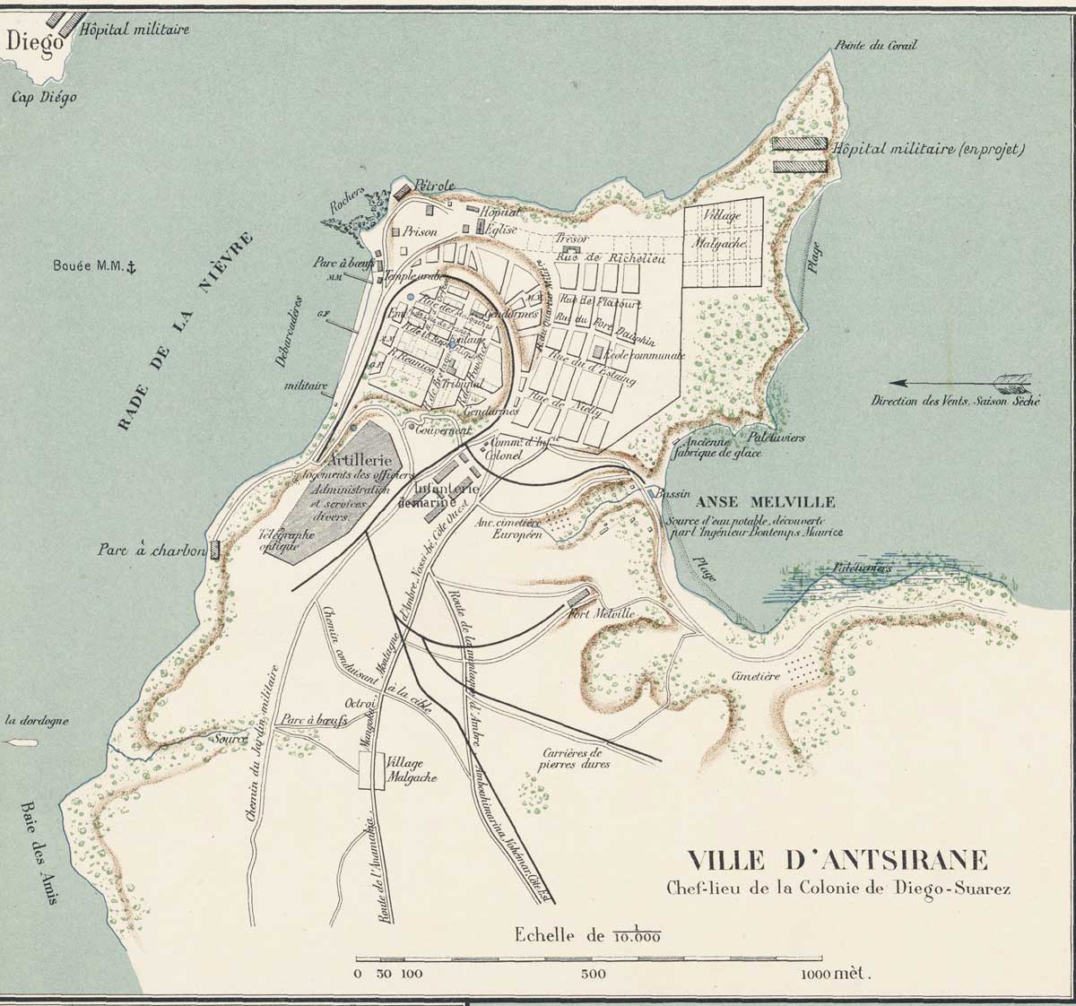 Plan d’alignement de Diego Suarez en 1890